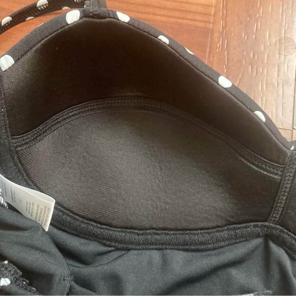 DKNY Swim Tankini 2 Piece Swimsuit Black and White Polka Dot Women’s Large - Picture 7 of 11